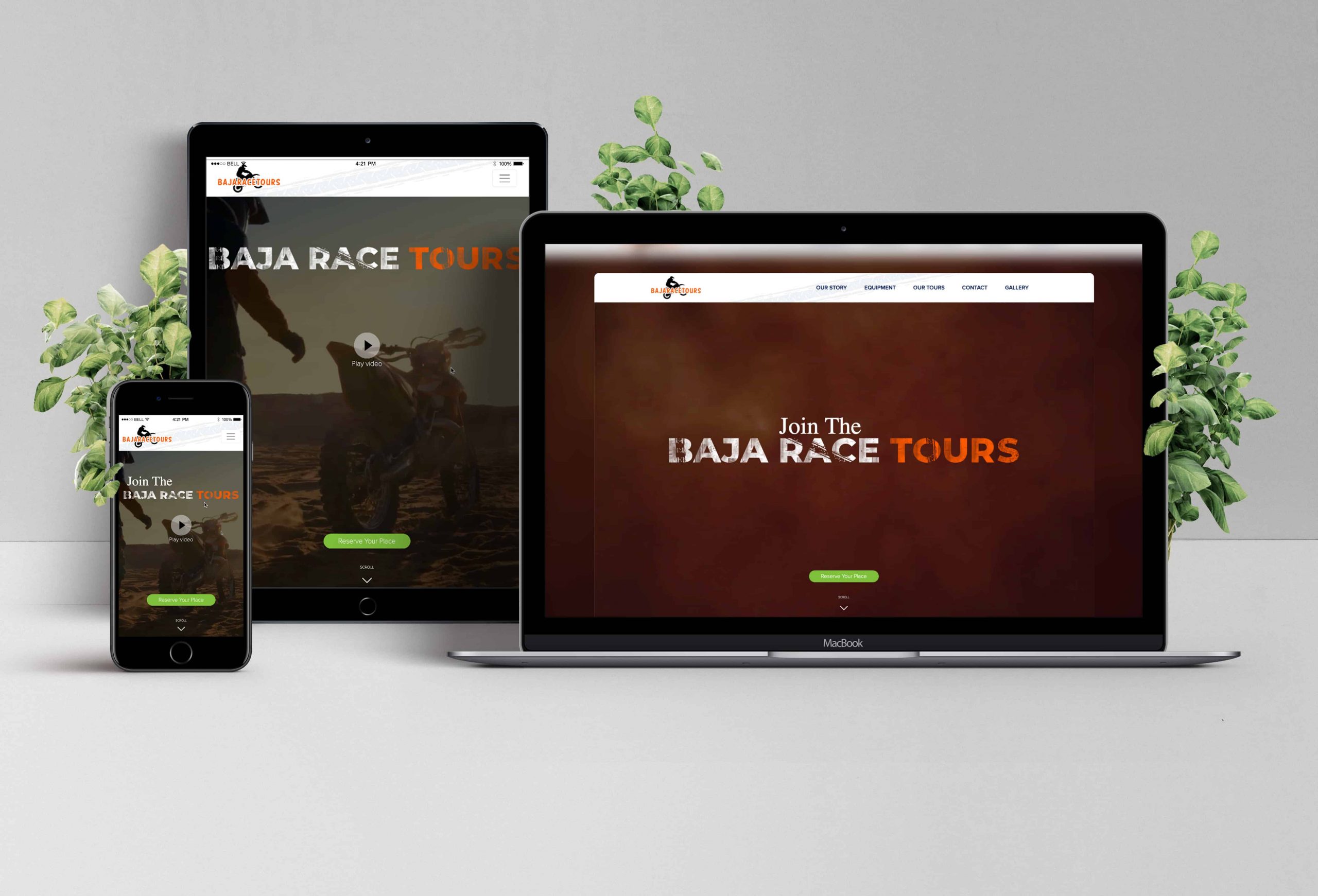 Booking Website Design for BajaRaceTours